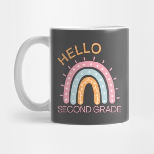 Hello Second Grade Boho Rainbow Back to School Mug